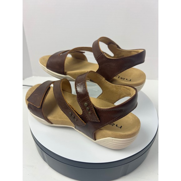 Halsa Denia Brown Leather Comfortable Arch Support Orthopedic Sandals Women 8W - Picture 12 of 17